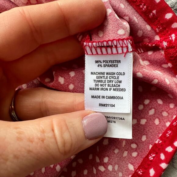 Kim Rogers Red White Polka Dotted Blouse Large - Picture 6 of 9